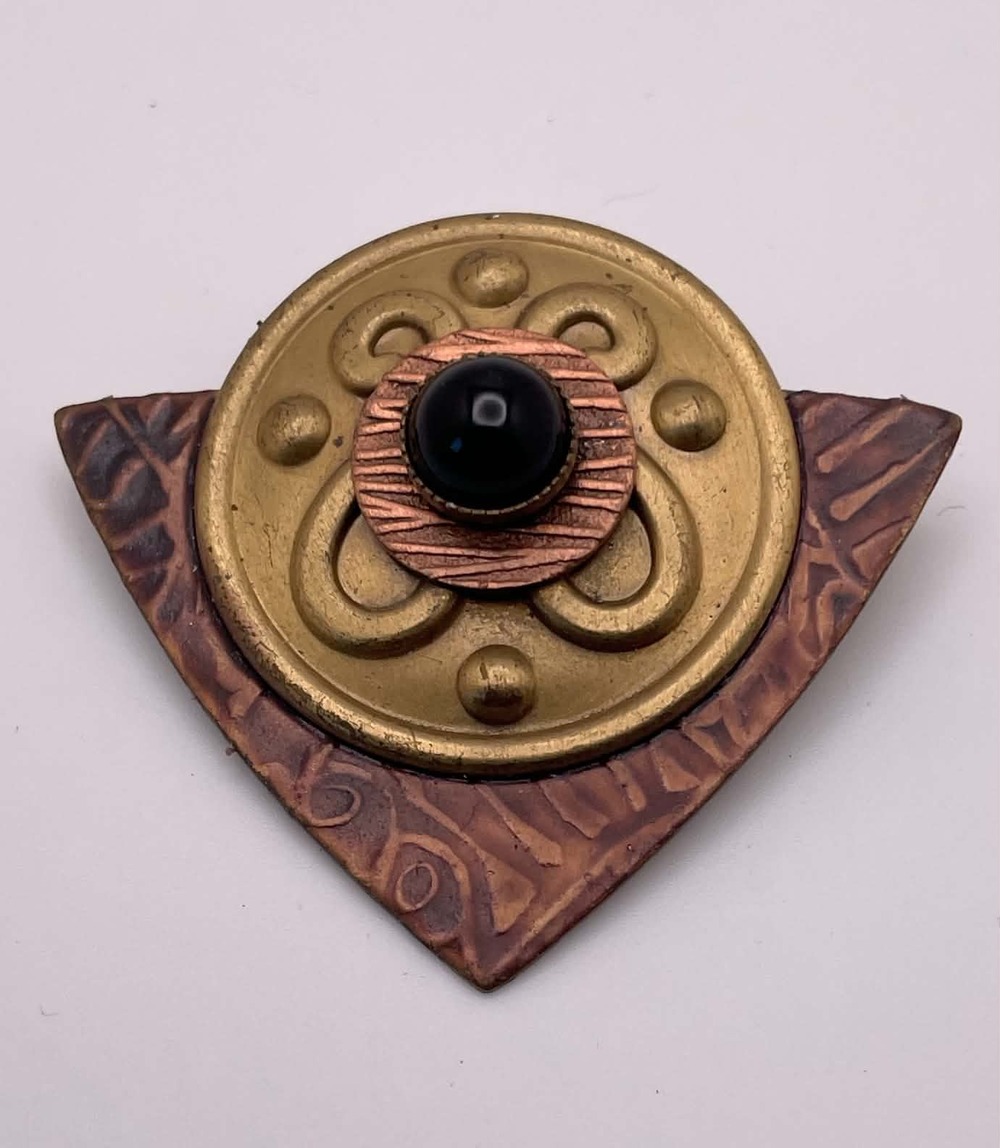 Vintage Mixed-Metal Modernist Brooch/Pin - Unsigned